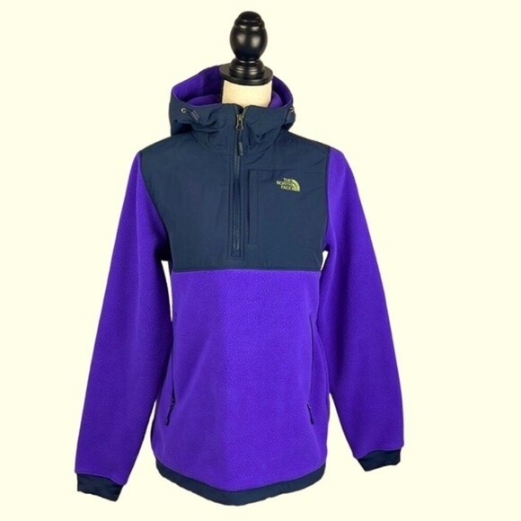 The North Face Women’s Denali Anorak Urban Navy Purple Size Small Jacket Hooded - Picture 1 of 14